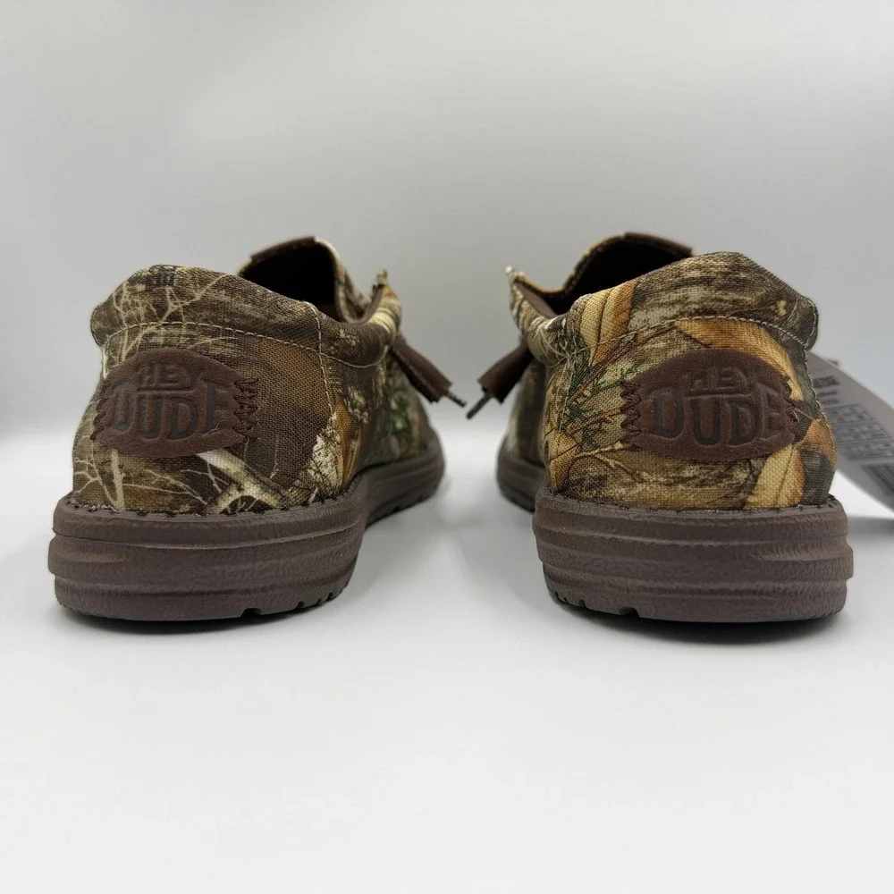 Hey Dude Wally Realtree Edge Men Size 8 Brown/Natural Camo Loafers 41274-21S NEW